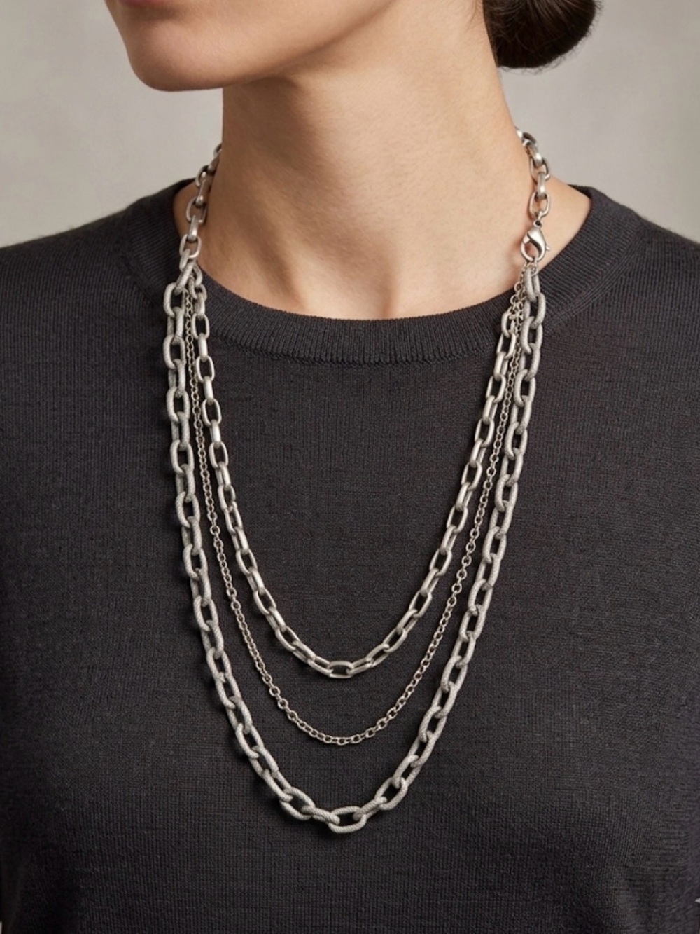 Sabika Multi Strand Layered Chain Necklace
